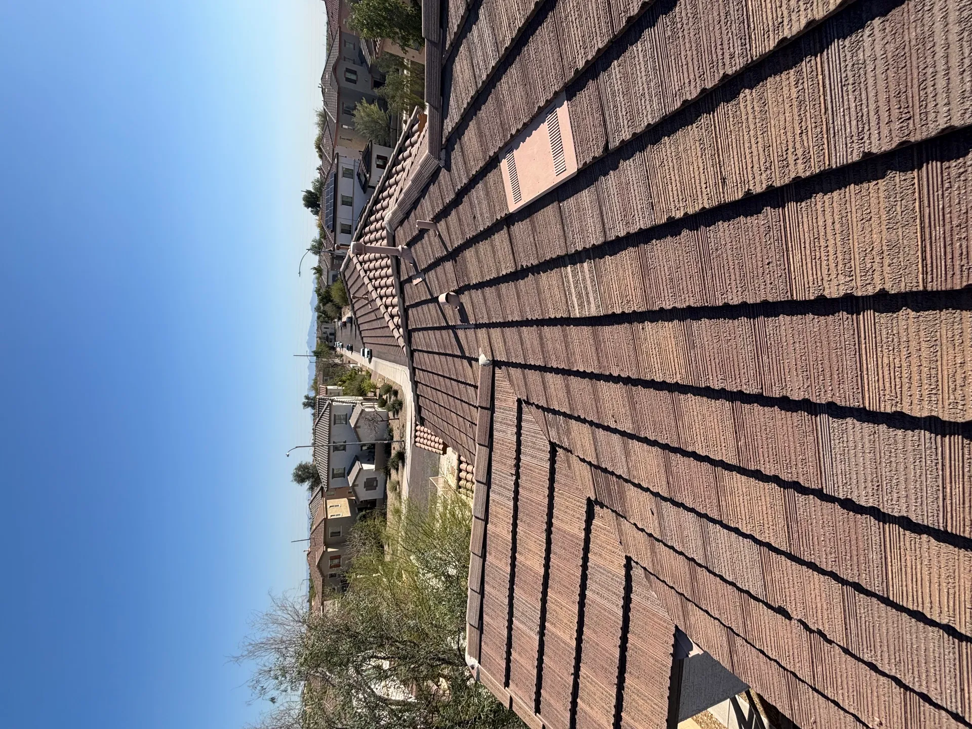 GTR Roofing clay tile roof installation aerial view Scottsdale